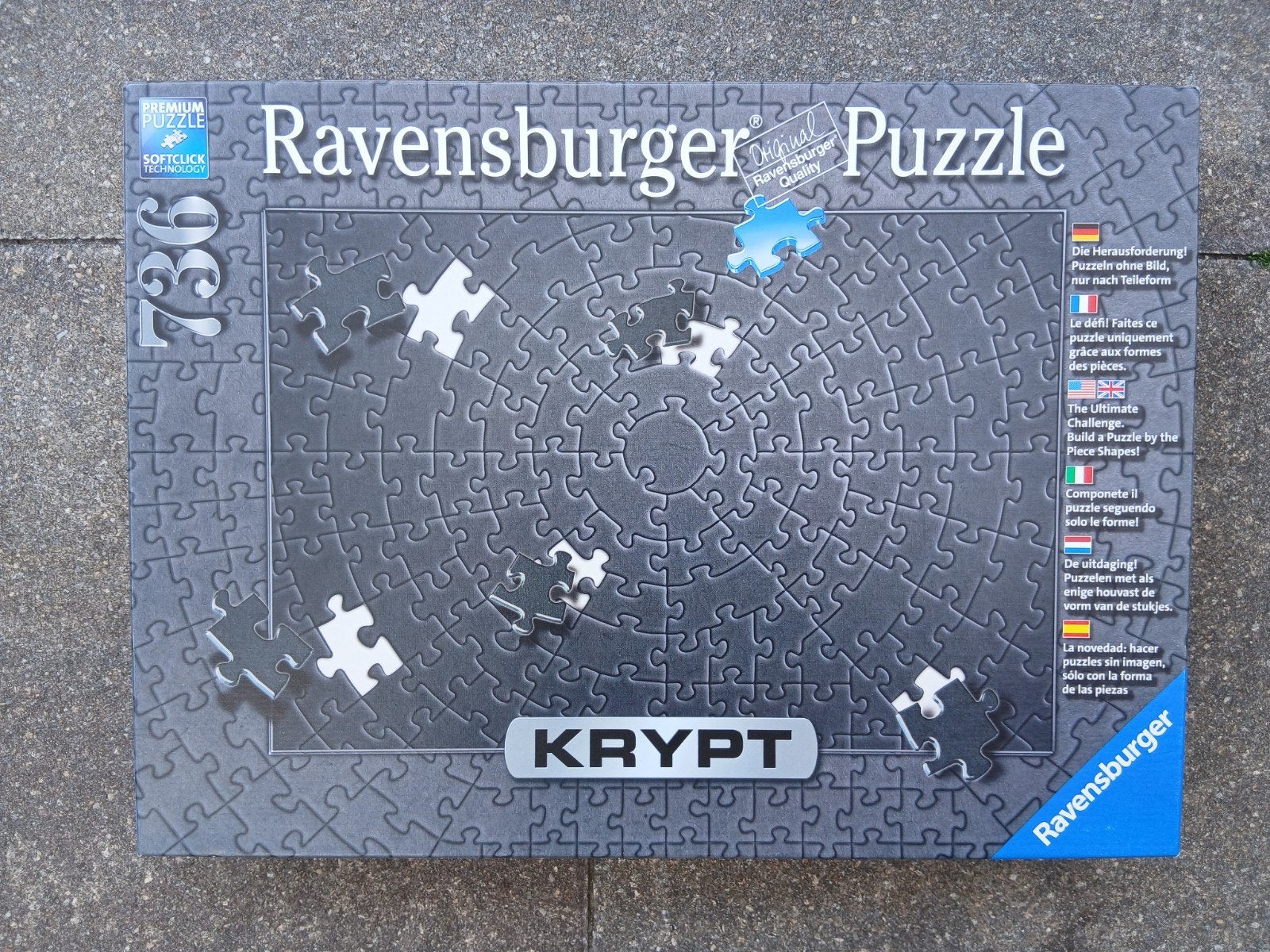 Krypt, een uitdagende puzzel 736 stukjes!, Ophalen of Verzenden, 500 t/m 1500 stukjes, Zo goed als nieuw, Legpuzzel