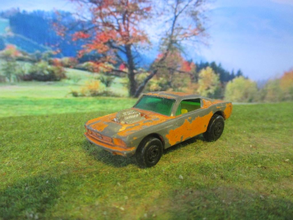1:65 '65 Ford Mustang Fastback Wildcat Dragster Matchbox #2, Ophalen of Verzenden, Gebruikt, Auto