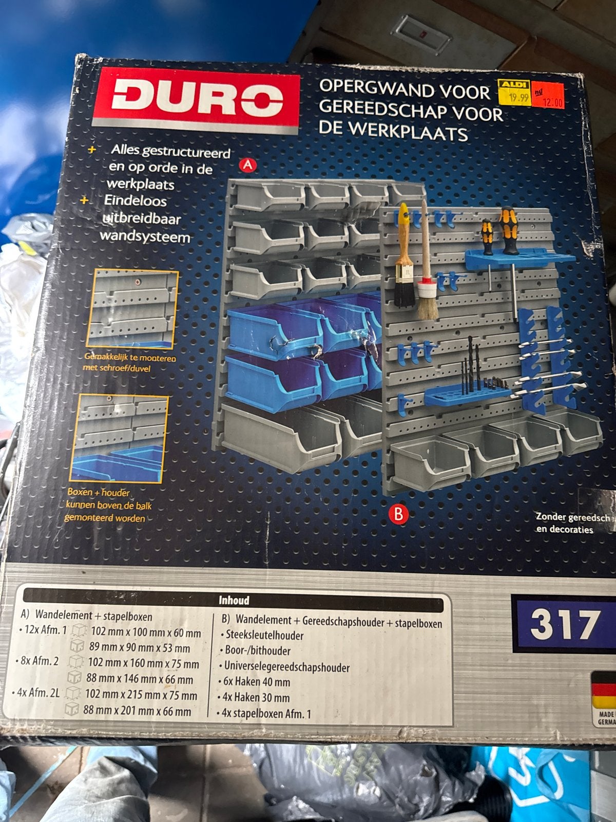 DURO Opbergwand voor gereedschap en werkplaats, Ophalen of Verzenden, Nieuw, Gereedschapsopslag, Overige merken
