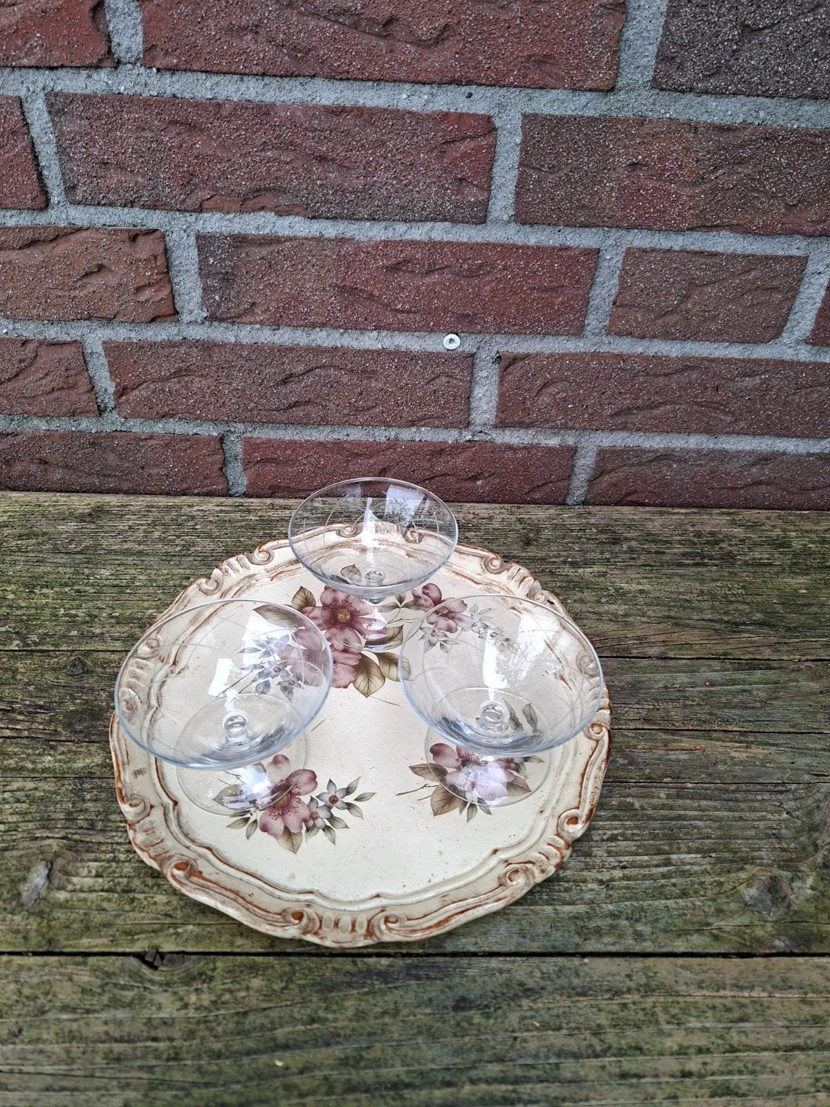 dienblad met geslepen glaasjes, Ophalen of Verzenden