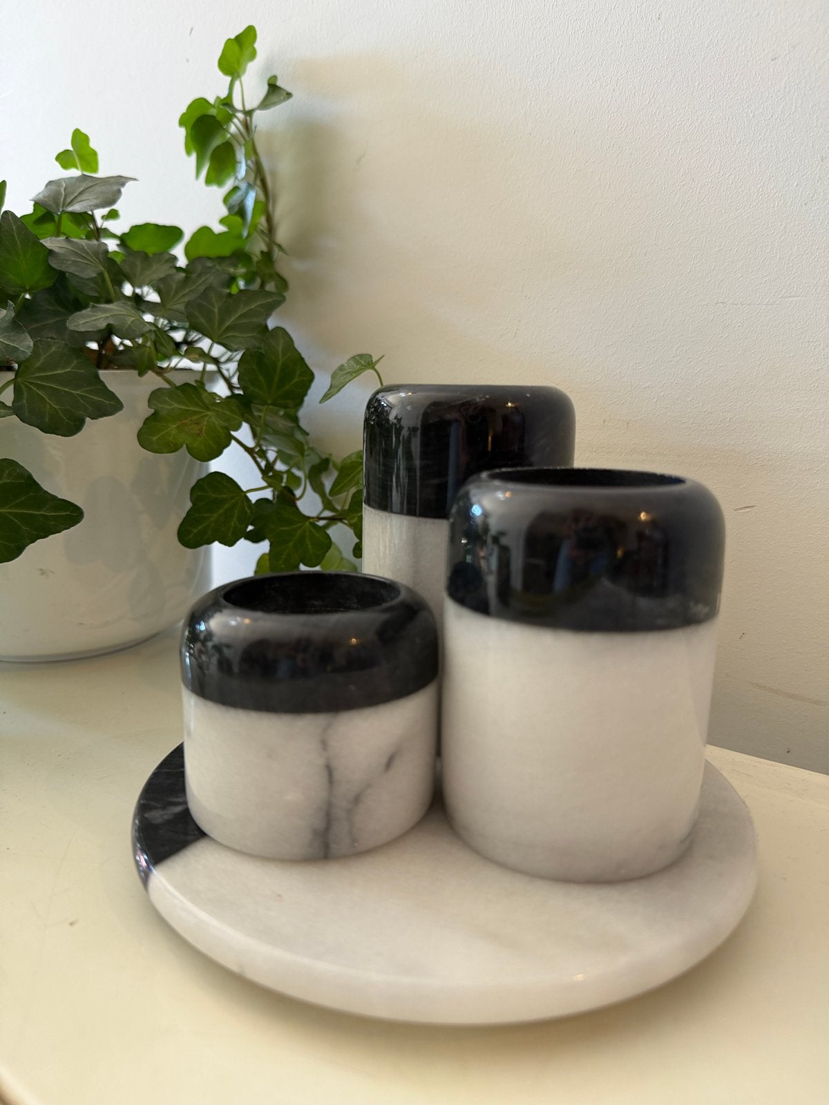 Onyx waxinelichthouders jaren 70s/80s, Antiek en Kunst, Ophalen of Verzenden