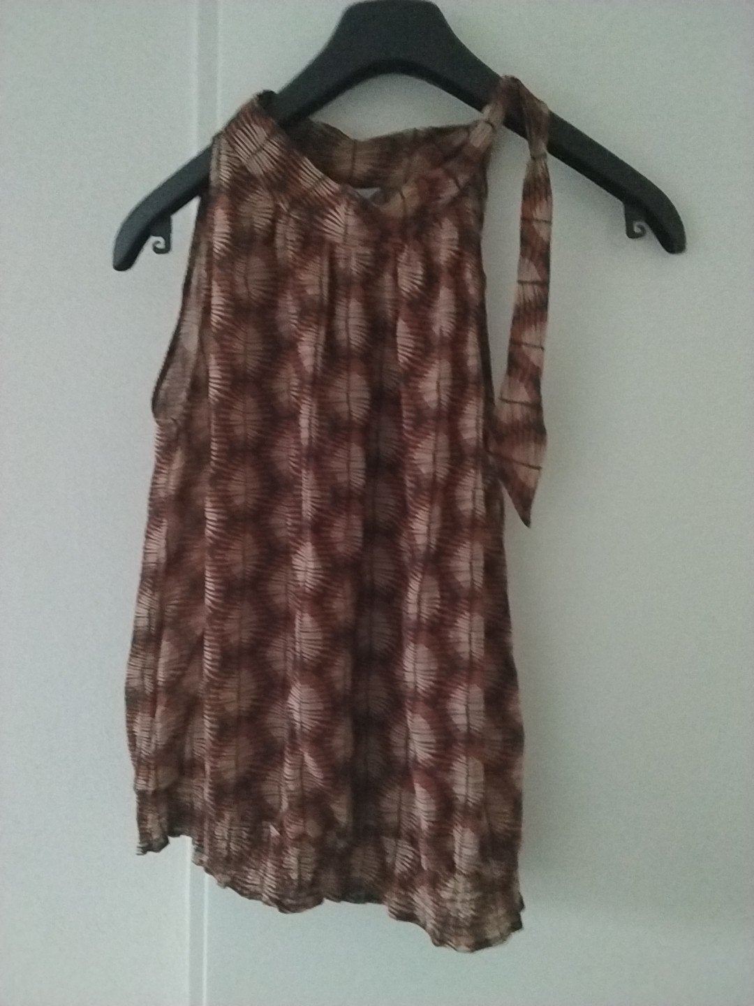 Blouse top mouwloos nieuw xandres 38 bruin met print, Maat 38/40 (M), Bruin, Nieuw, Ophalen of Verzenden