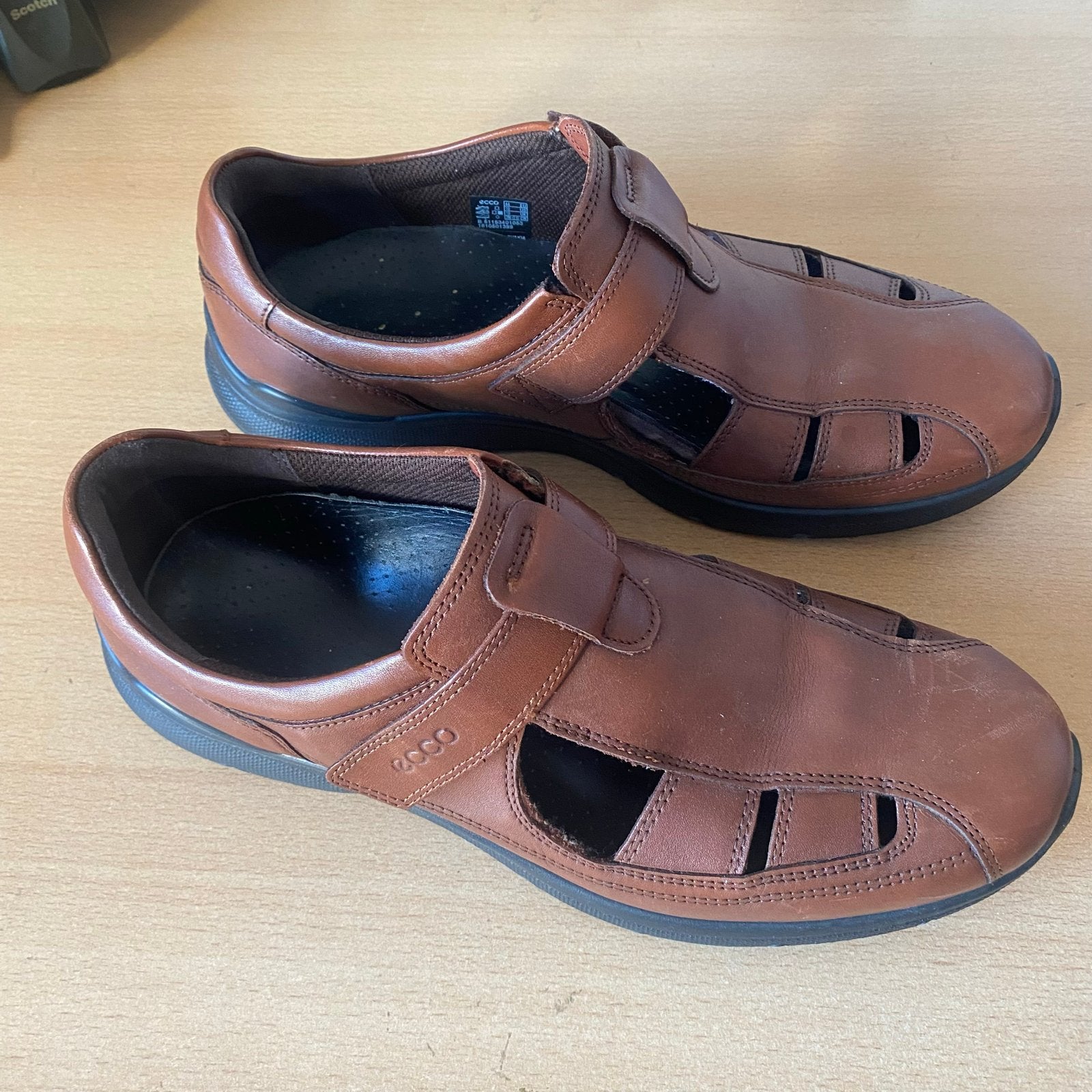 ECCO leren sandalen maat 44, Sandalen, Bruin, Verzenden, Zo goed als nieuw