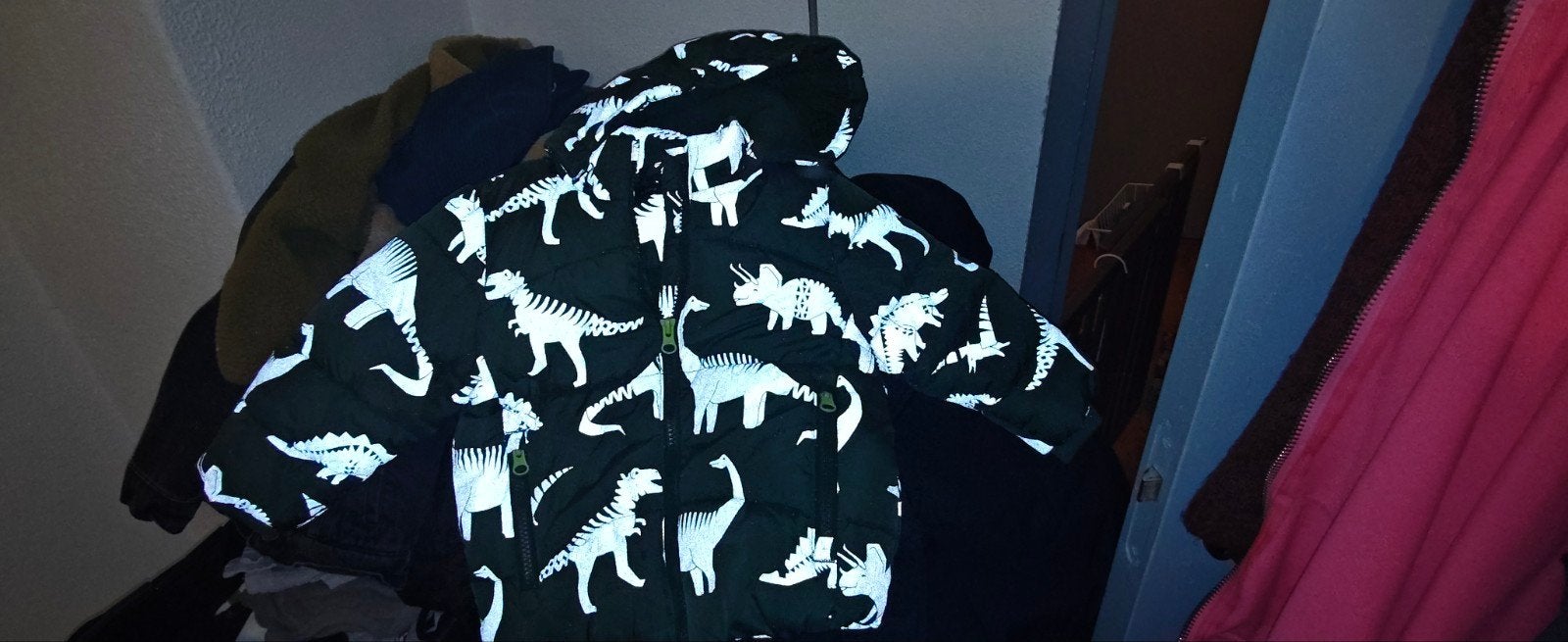 Name It winterjas met dinoprint, maat 86, Ophalen of Verzenden, Zo goed als nieuw, Name It, Jongetje