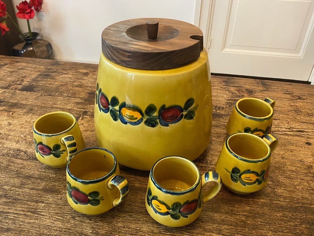 Vintage keramiek bowlset jaren 60 - motafon - schramberg, Ophalen of Verzenden