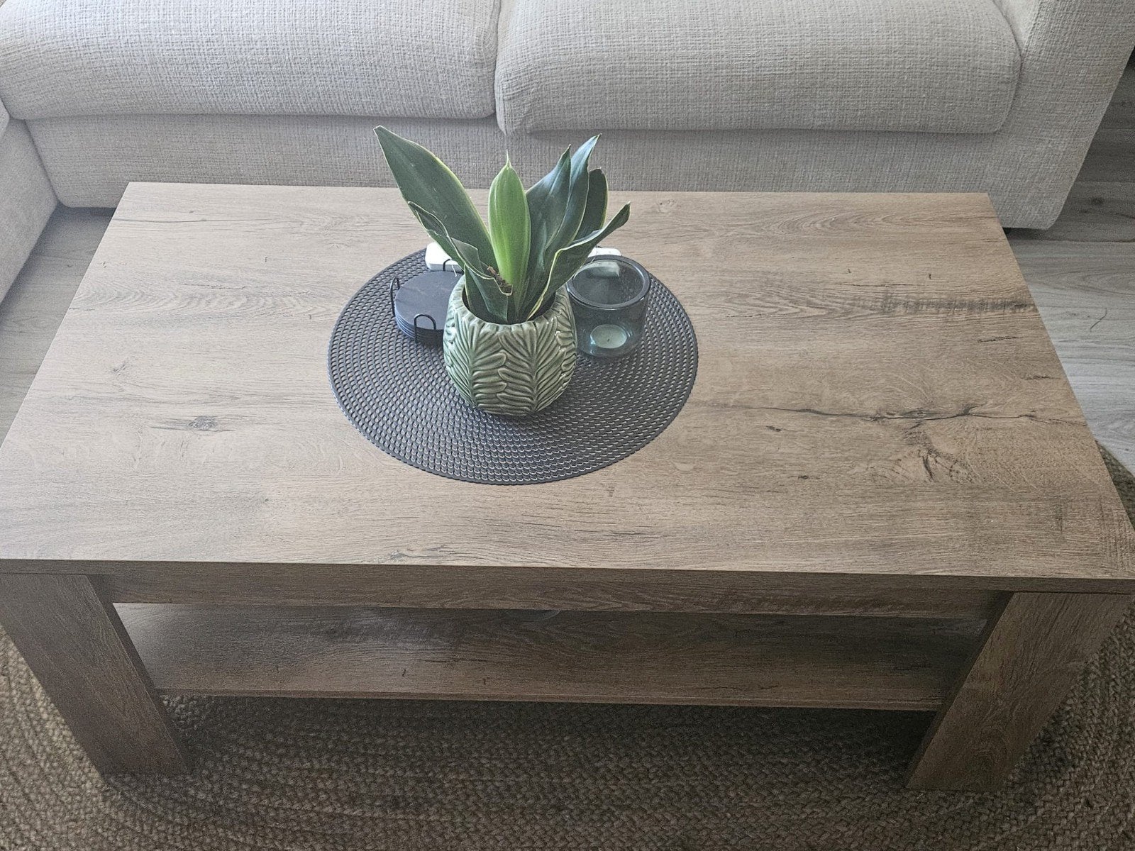 JYSK Vedde Salontafel en TV-meubel set, Ophalen, 100 tot 150 cm, Modern, Scandinavisch, Zo goed als nieuw