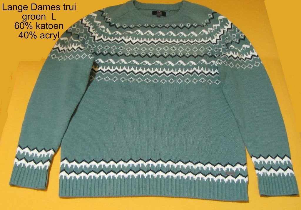 Lange Dames trui groen  L, Maat 42/44 (L), Ophalen of Verzenden, Zo goed als nieuw, Human Nature