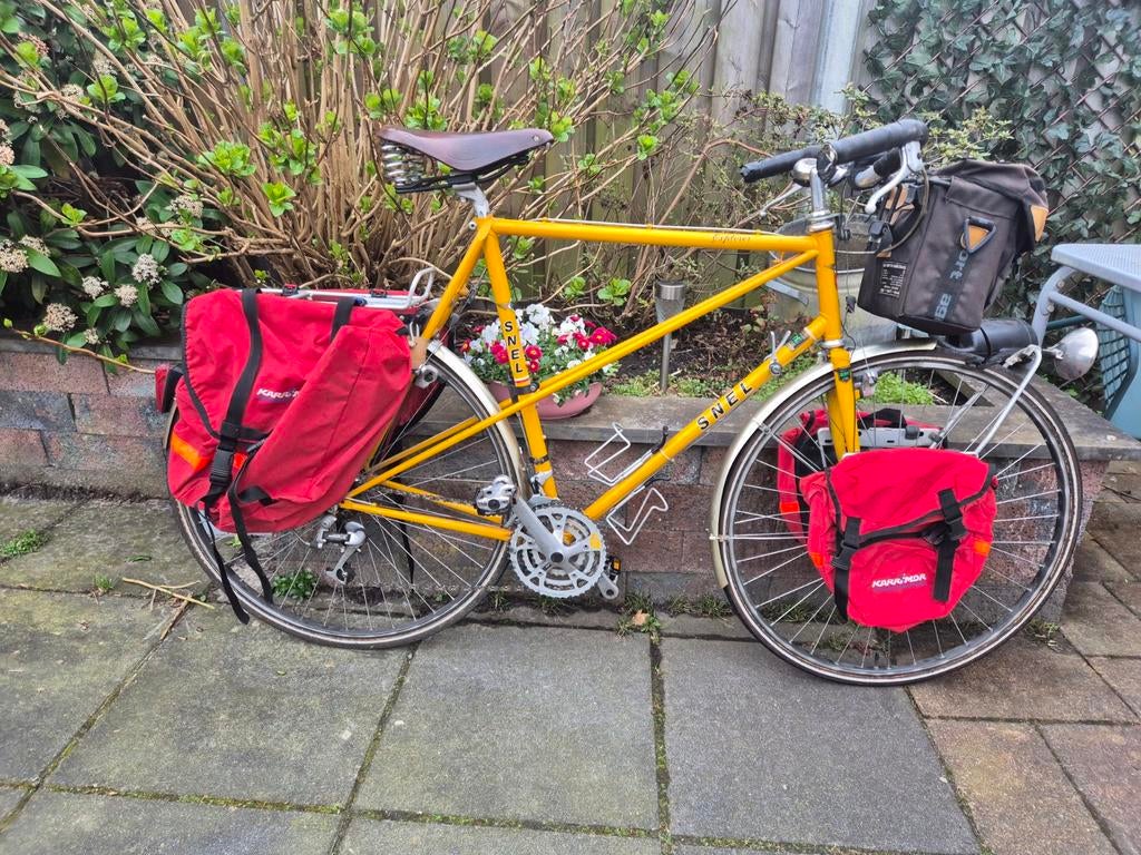 Trekkingfiets Vakantiefiets Maat 61 met Tassen, Overige merken, 28 inch, Gebruikt, Velgrem