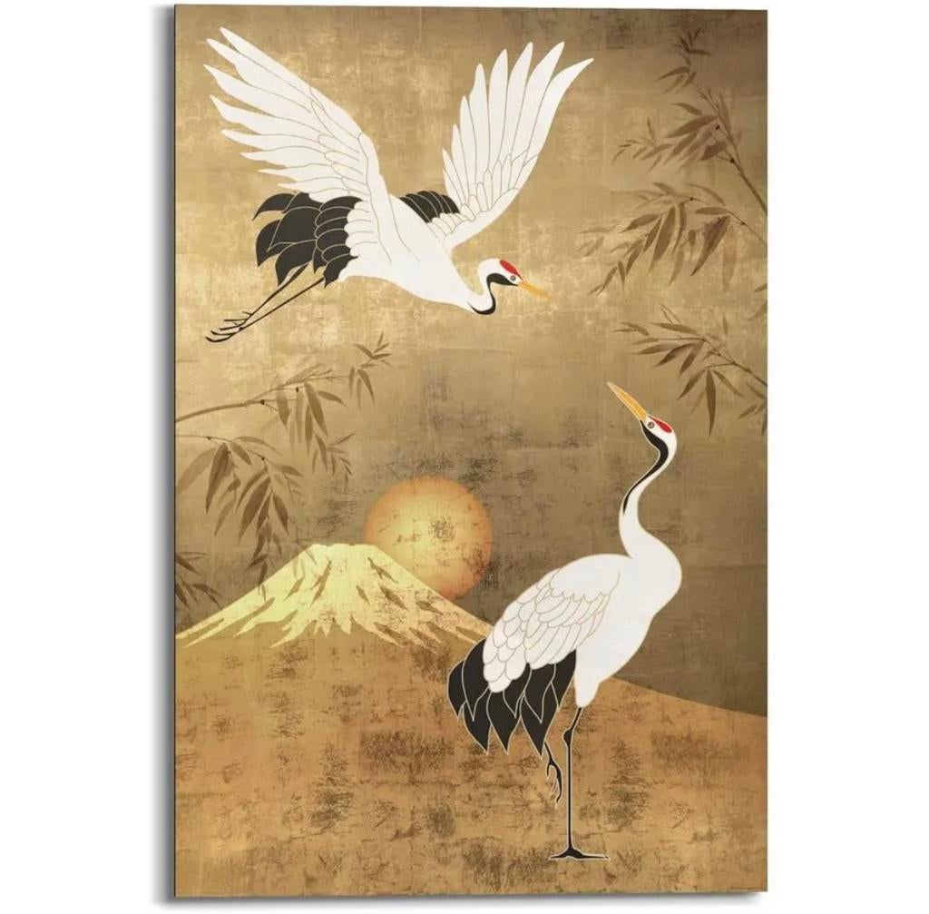 Schilderij Kraanvogels NIEUW!, Huis en Inrichting, Ophalen of Verzenden, Nieuw, Schilderij, 75 cm of meer