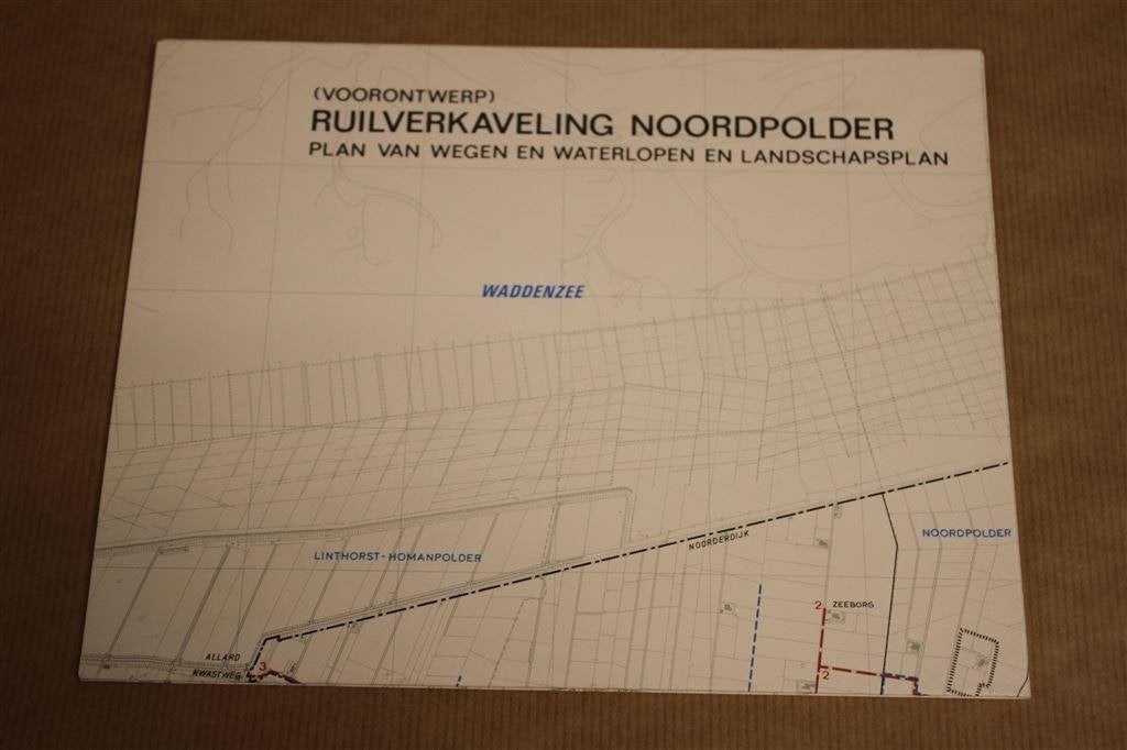 Kaart Voorontwerp Ruilverkaveling Noordpolder Groningen, Ophalen of Verzenden, 1800 tot 2000, Nederland, Landkaart