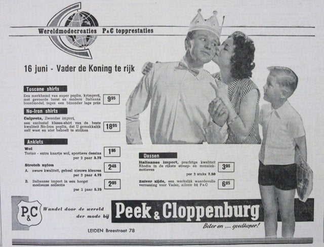 4 vintage advertenties reclames Peek en Cloppenburg 1957 P&C, Ophalen of Verzenden, Gebruikt, Overige typen