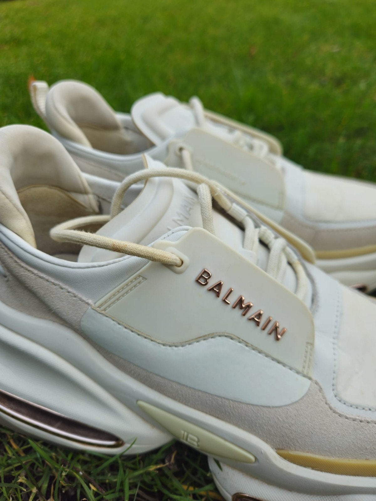 Balmain B-Bold Sneakers - Zo goed als nieuw, Kleding | Dames, Wit, Ophalen of Verzenden, Balmain, Sneakers of Gympen