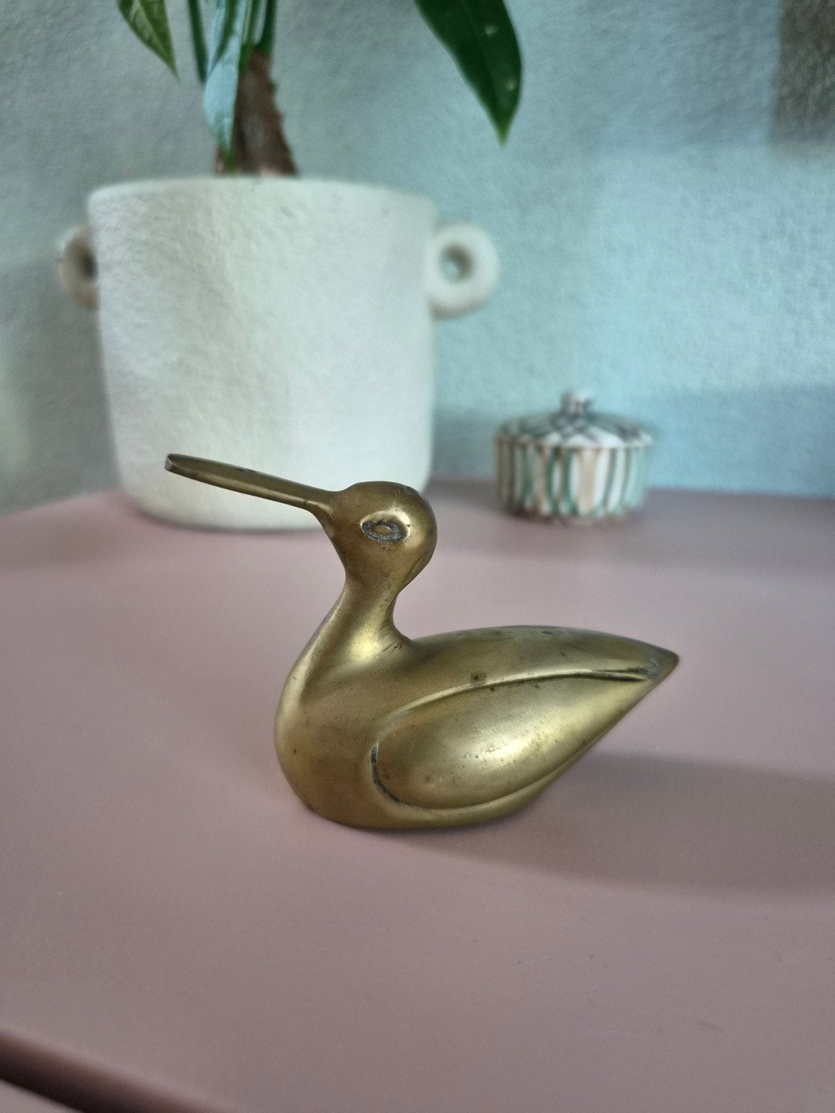 Koperen beeldje eend, vintage, Ophalen of Verzenden, Koper
