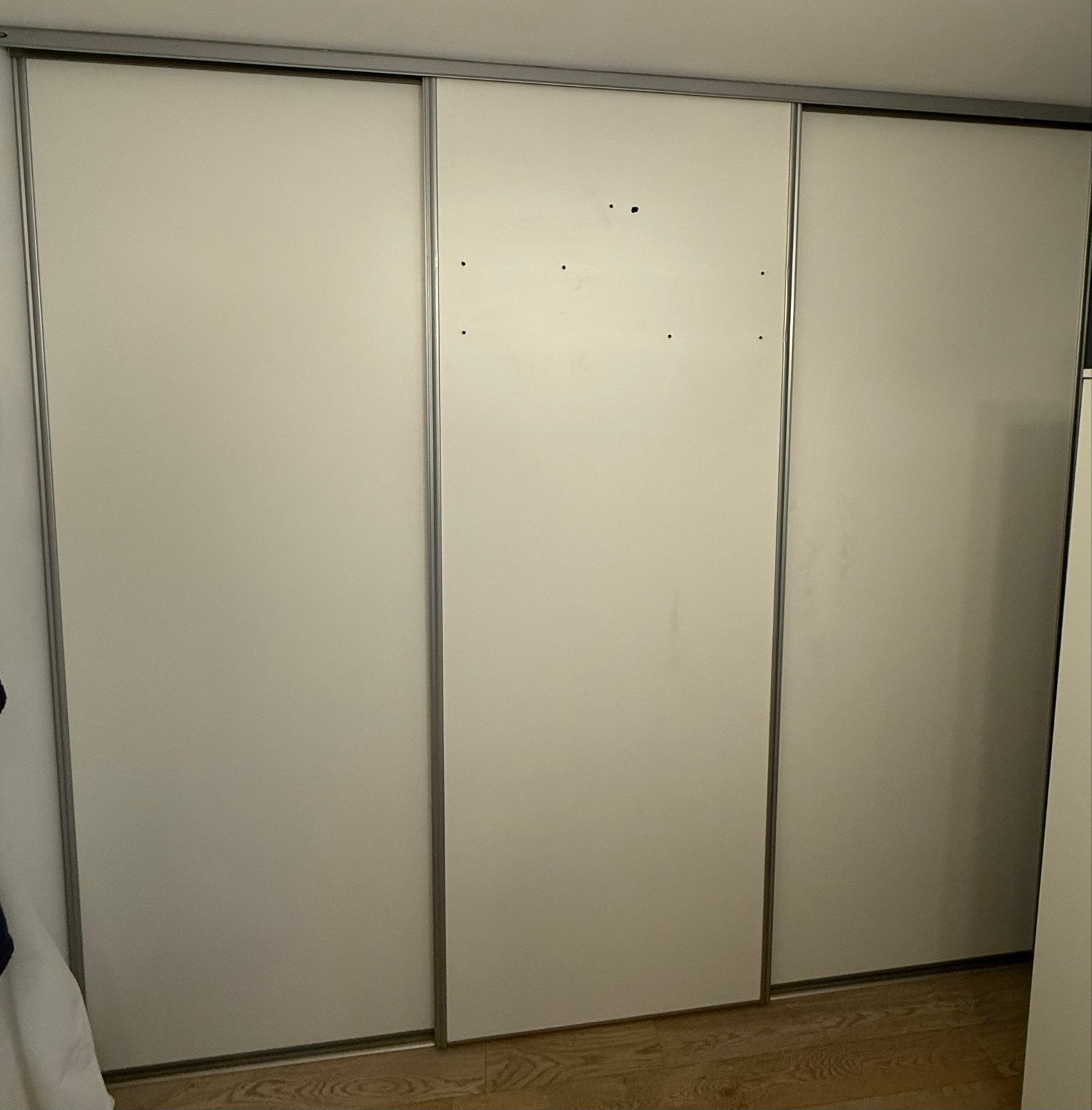 Kastdeuren op wieltjes met rails, Ophalen, Overige materialen, Gebruikt, 200 cm of meer