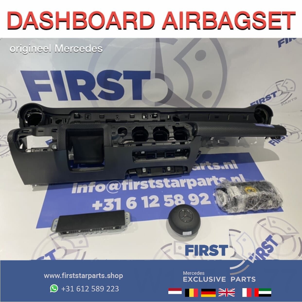 W177 ZWART DASHBOARD AIRBAGSET Mercedes A KLASSE 2018-2022 O, Gebruikt, -, Ophalen of Verzenden, -