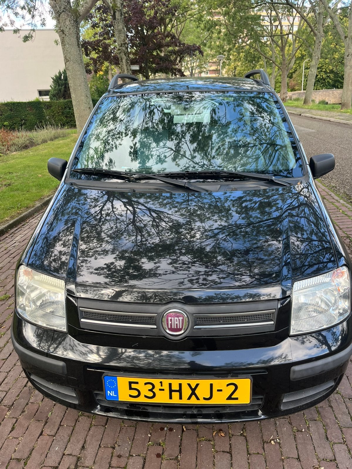 Fiat Panda 1.2 Dualogic 2009 Zwart *Airco*, Auto's, Fiat, Stof, 1242 cc, 840 kg, Zwart