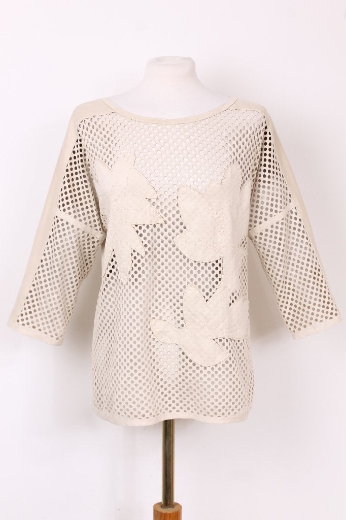 Herfst! Gebloemde tuniek van Marc Cain maat 40, Maat 38/40 (M), Beige, Ophalen of Verzenden, Zo goed als nieuw