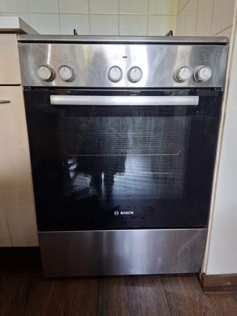 Bosch gasfornuis + oven, Ophalen, Gebruikt, 60 cm of meer, 4 kookzones