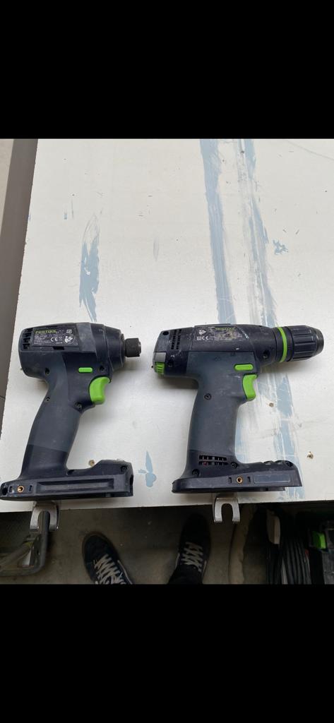 Festool Accuboormachines (2 stuks), Doe-het-zelf en Verbouw, Gereedschap | Boormachines, Gebruikt, Boor- en Schroefmachine, Minder dan 400 watt