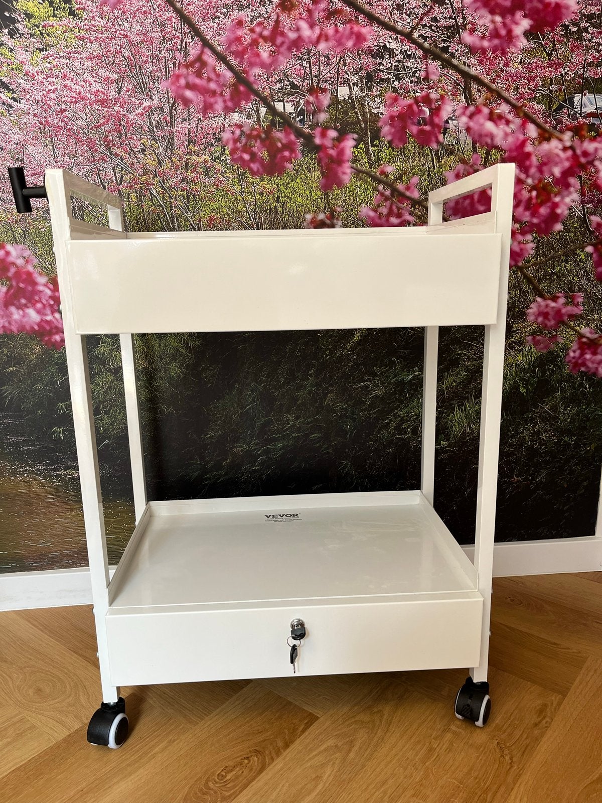 Trolley met Lade en Wielen - Wit, Huis en Inrichting, Ophalen, Met plank(en), Zo goed als nieuw, Minder dan 150 cm