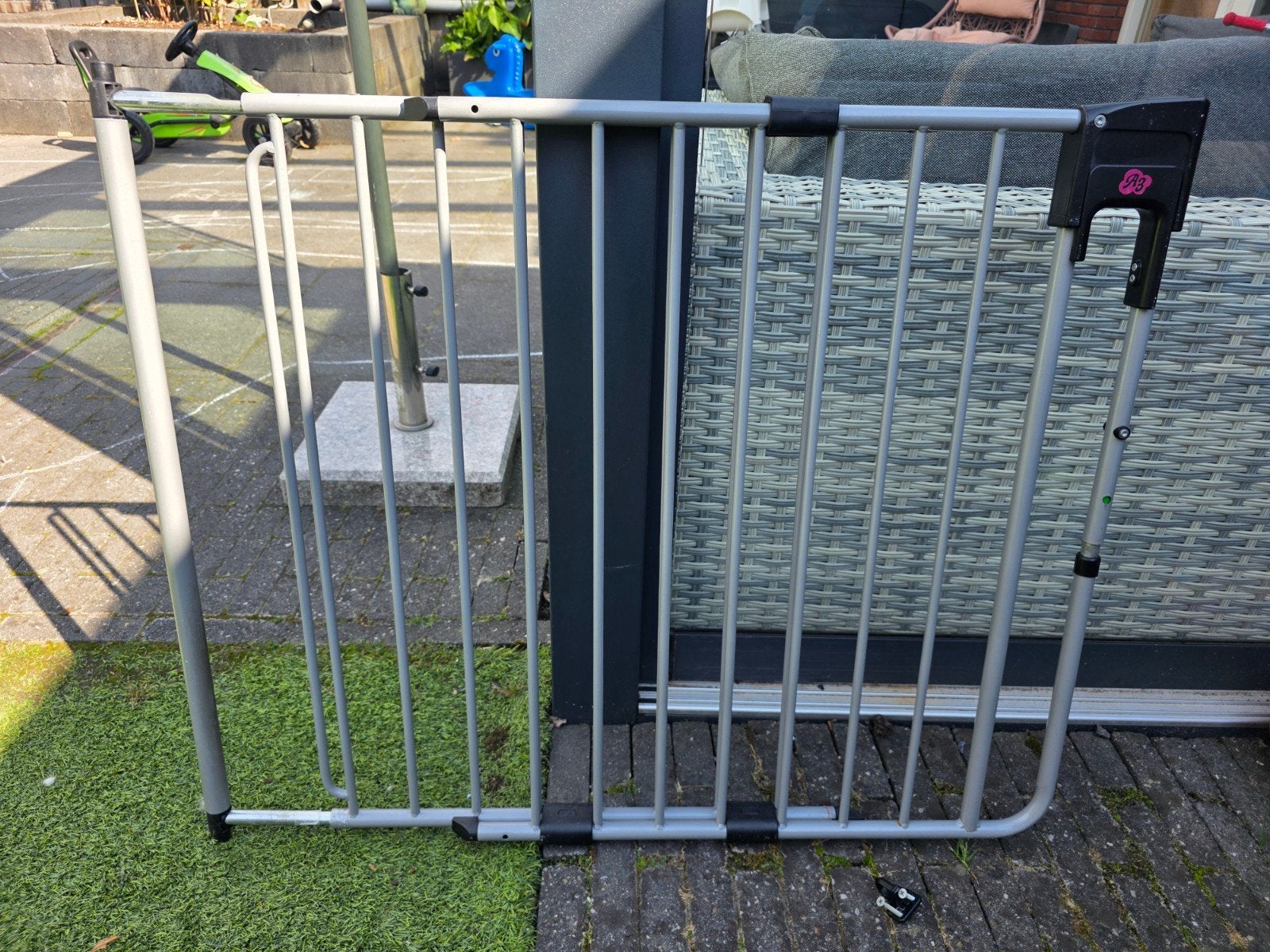 Safetydoor traphekje, verstelbaar, Ophalen, Gebruikt, 100 tot 115 cm, Metaal of IJzer