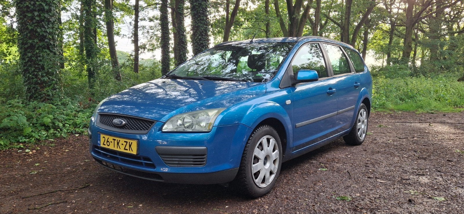 Ford Focus 1.6 74KW Wagon AUT 2006 Blauw, Auto's, 1596 cc, Stof, 4 cilinders, Elektrische buitenspiegels