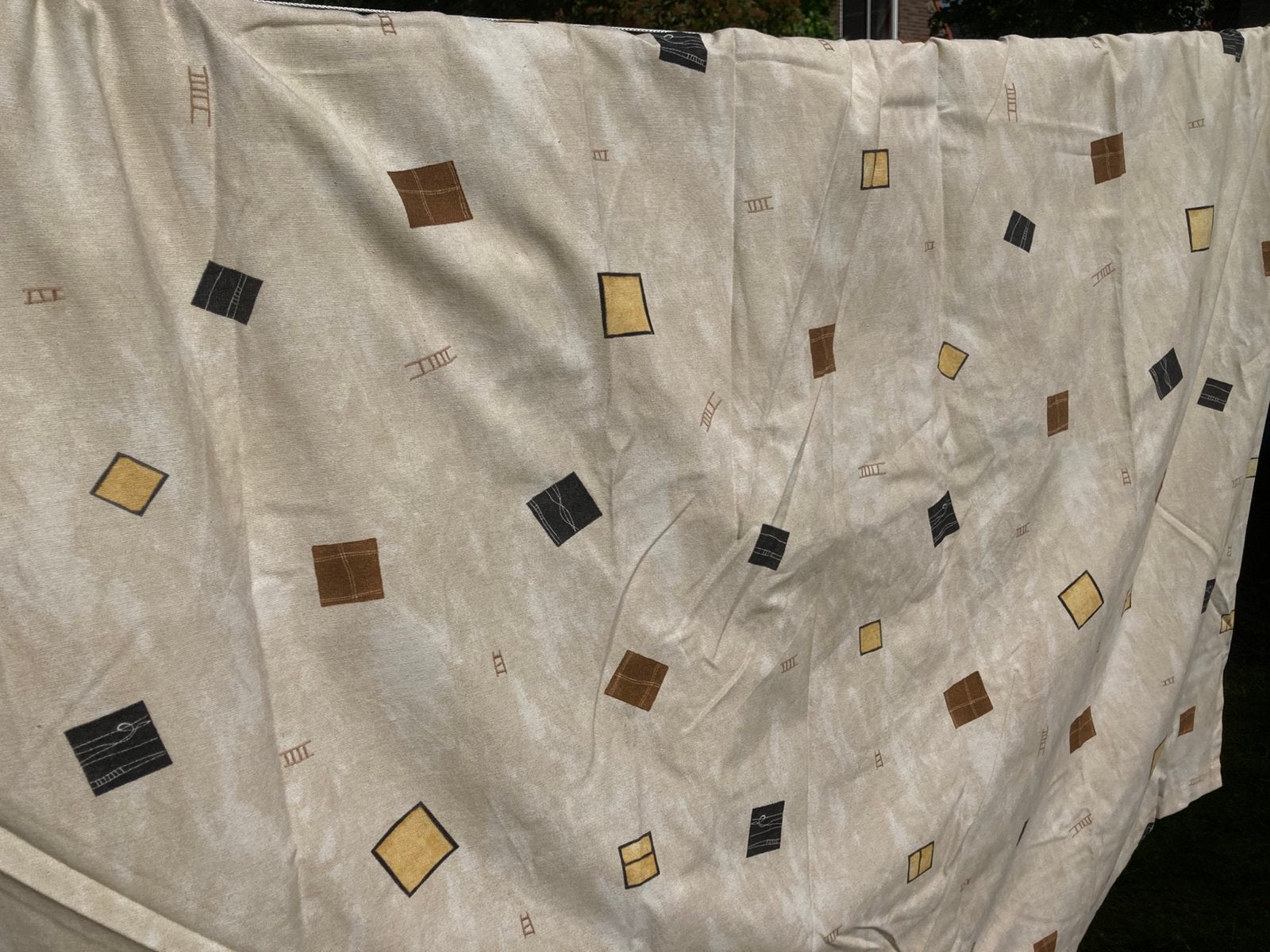 4 Gordijnen - 200x370cm per gordijn, Huis en Inrichting, Stoffering | Gordijnen en Lamellen, Bruin, 370 cm, Ophalen of Verzenden