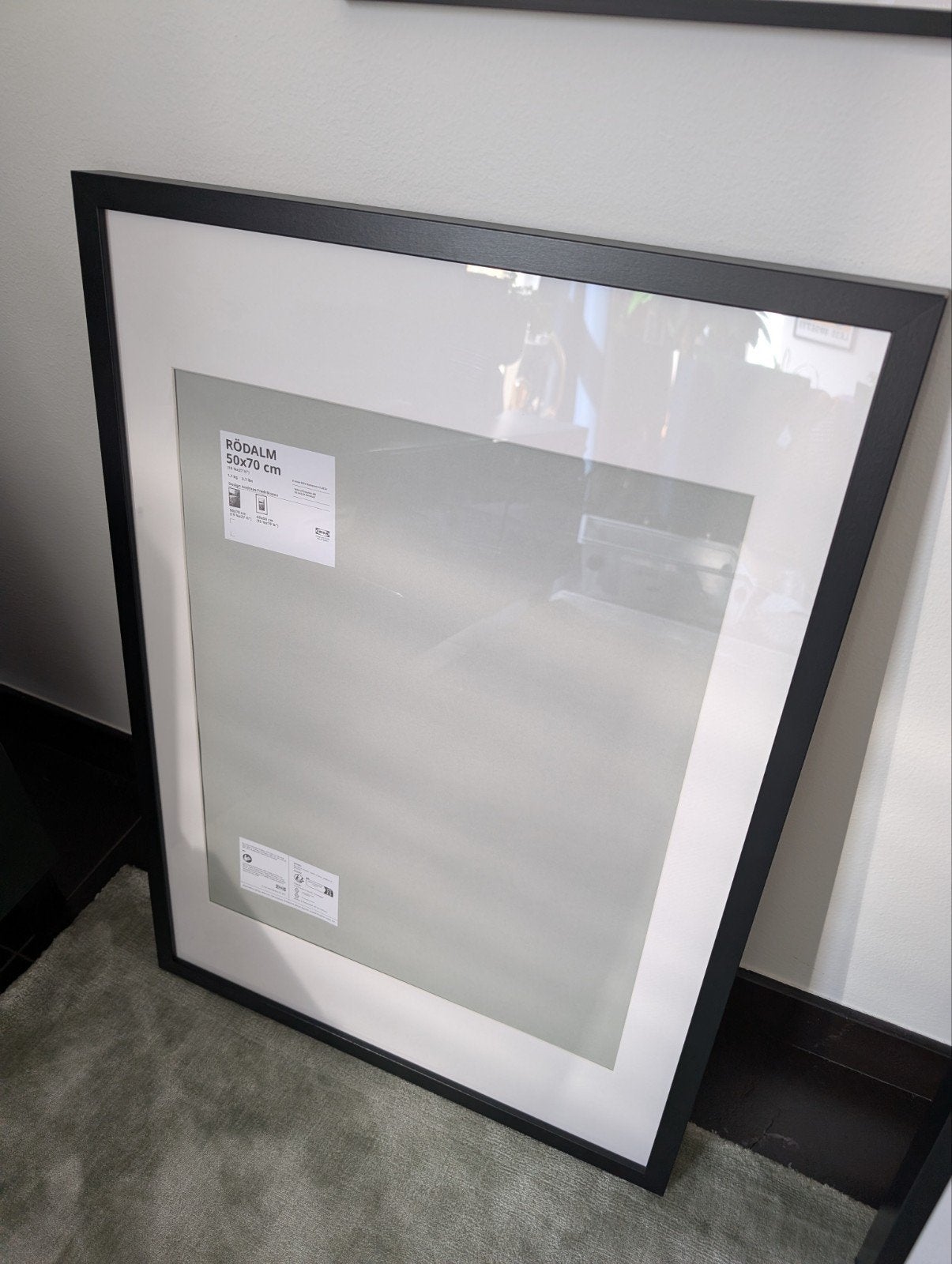 Ikea Rödalm Fotolijst Zwart 50x70 cm met Passe-partout, Ophalen, Met passe-partout, Zo goed als nieuw, Fotolijst