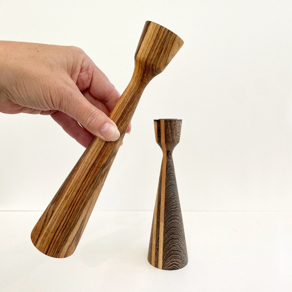 teak Mid Century Modern KANDELAREN Deens vintage design, Huis en Inrichting, Woonaccessoires | Kandelaars en Kaarsen, Gebruikt