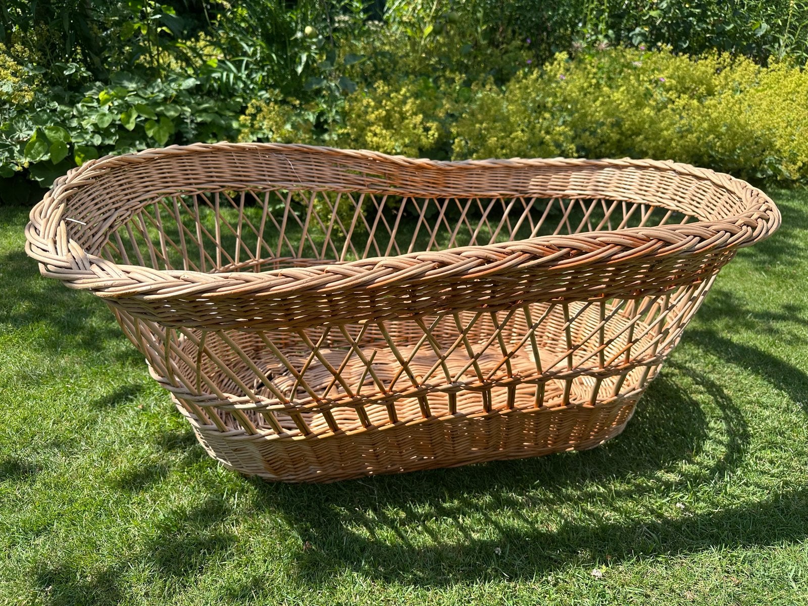 Vintage Franse Wasmand van Riet - 60 jaar oud, Ophalen