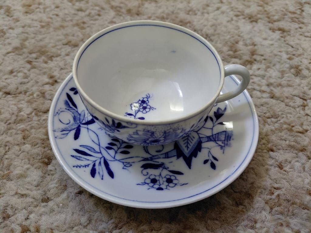Chinese kop en schotel vintage/antiek blauw, Antiek en Kunst, Antiek | Servies los, Ophalen