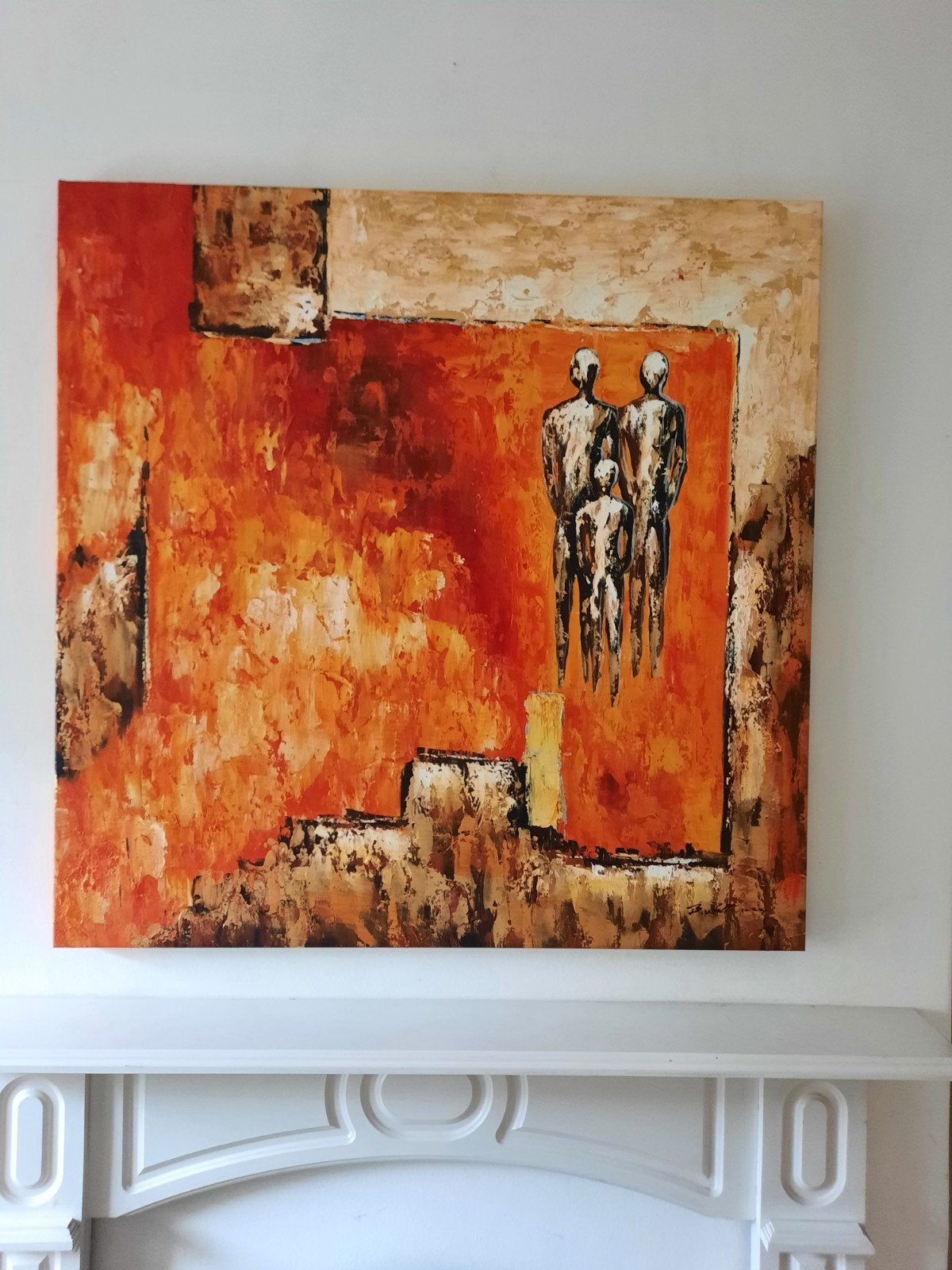 abstract schilderij warme tinten, Ophalen