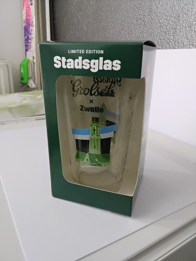 Grolsch stadsglas zwolle, Ophalen of Verzenden, Nieuw, Glas of Glazen, Grolsch