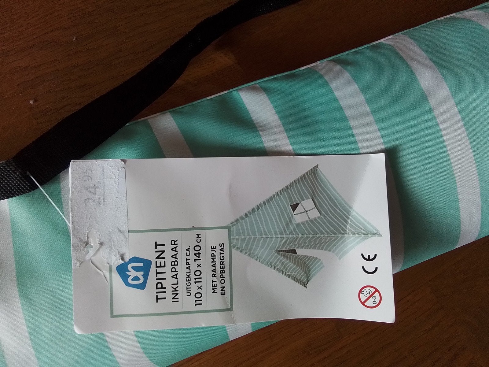Nieuwe Kinder Tipitent Inklapbaar - Groen/Wit. Normaal 25€, Ophalen, Nieuw, Overige materialen