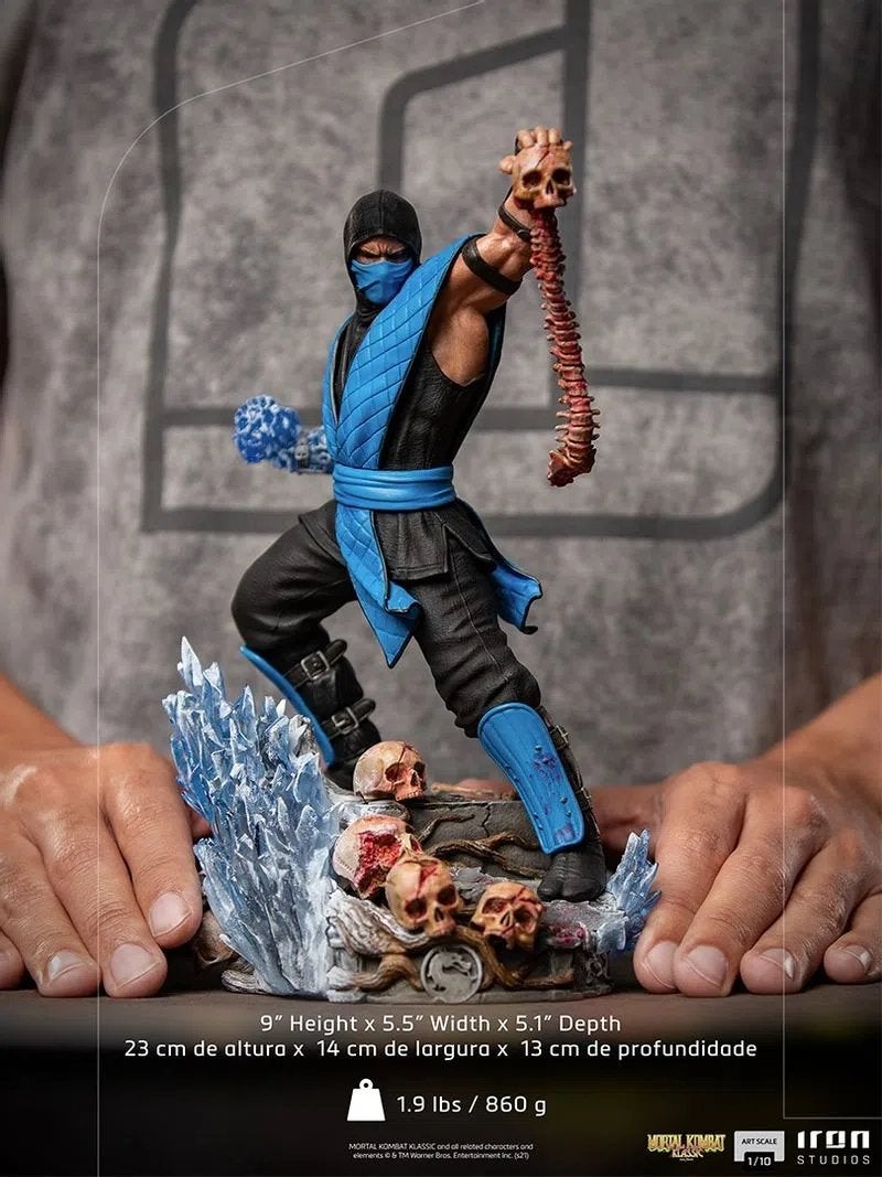 Mortal Kombat Sub-Zero Statue Iron studios, Ophalen of Verzenden, Zo goed als nieuw, Beeldje, Replica of Model