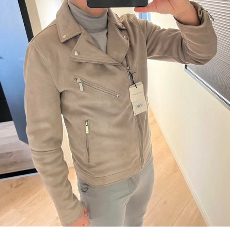 ZARA suede look biker jacket – maat S – nieuw met label, Ophalen of Verzenden, Nieuw, Maat 46 (S) of kleiner, Beige