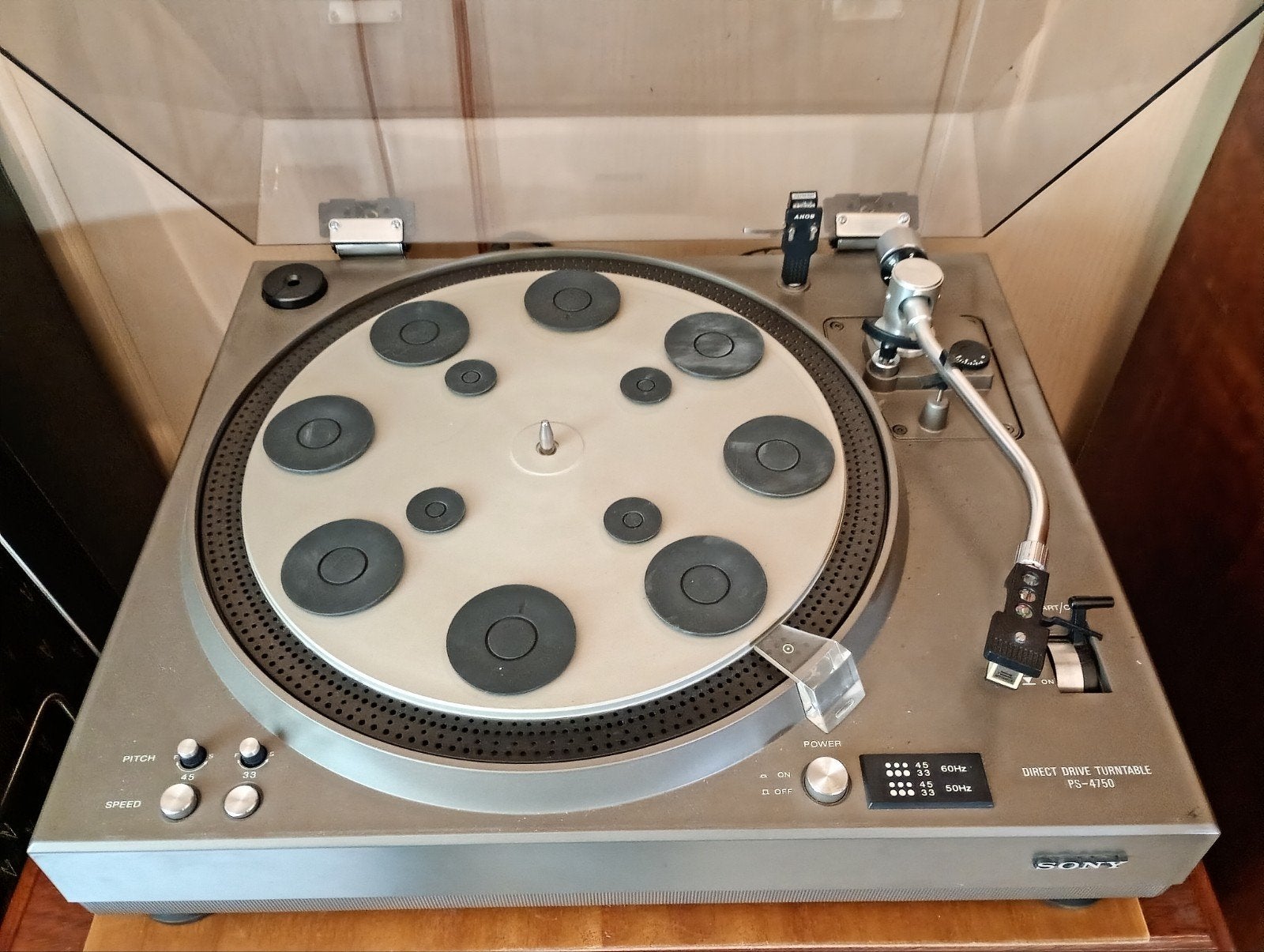 Sony PS-4750 DD Turntable, Ophalen, Gebruikt, Pitch-regelaar, Platenspeler