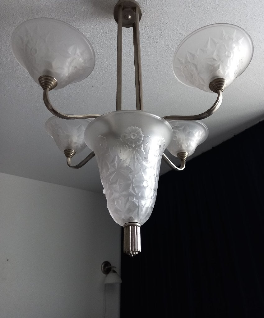 Zeldzame Franse Art Deco Hanglamp "La Chimère Paris"1925, Ophalen