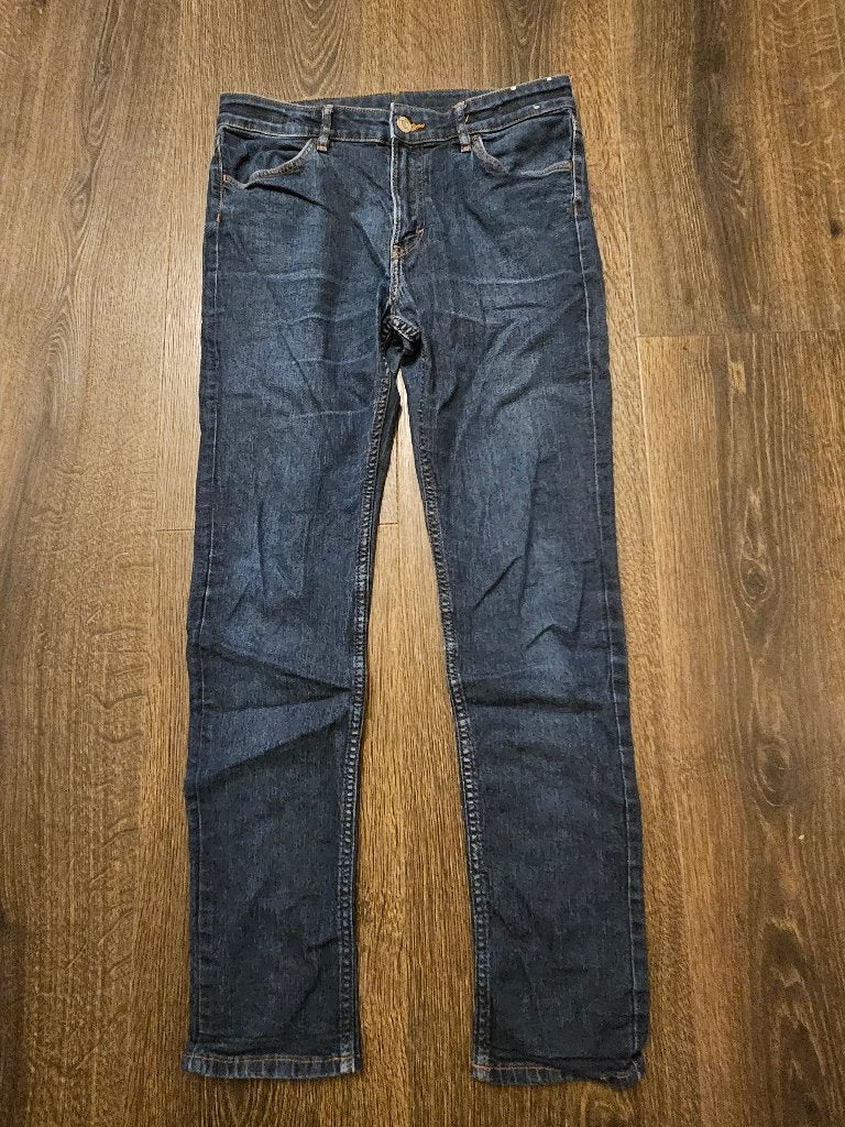 H&M jeans skinny fit donkerblauw mt 164, Kinderen en Baby's, Kinderkleding | Maat 164, Broek, Jongen of Meisje, H&M, Ophalen of Verzenden