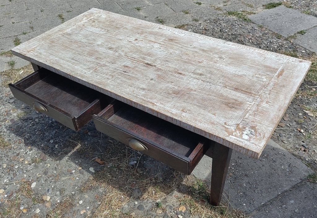 Eetafel en salontafel, Ophalen, Gebruikt, 100 tot 150 cm, Rustiek