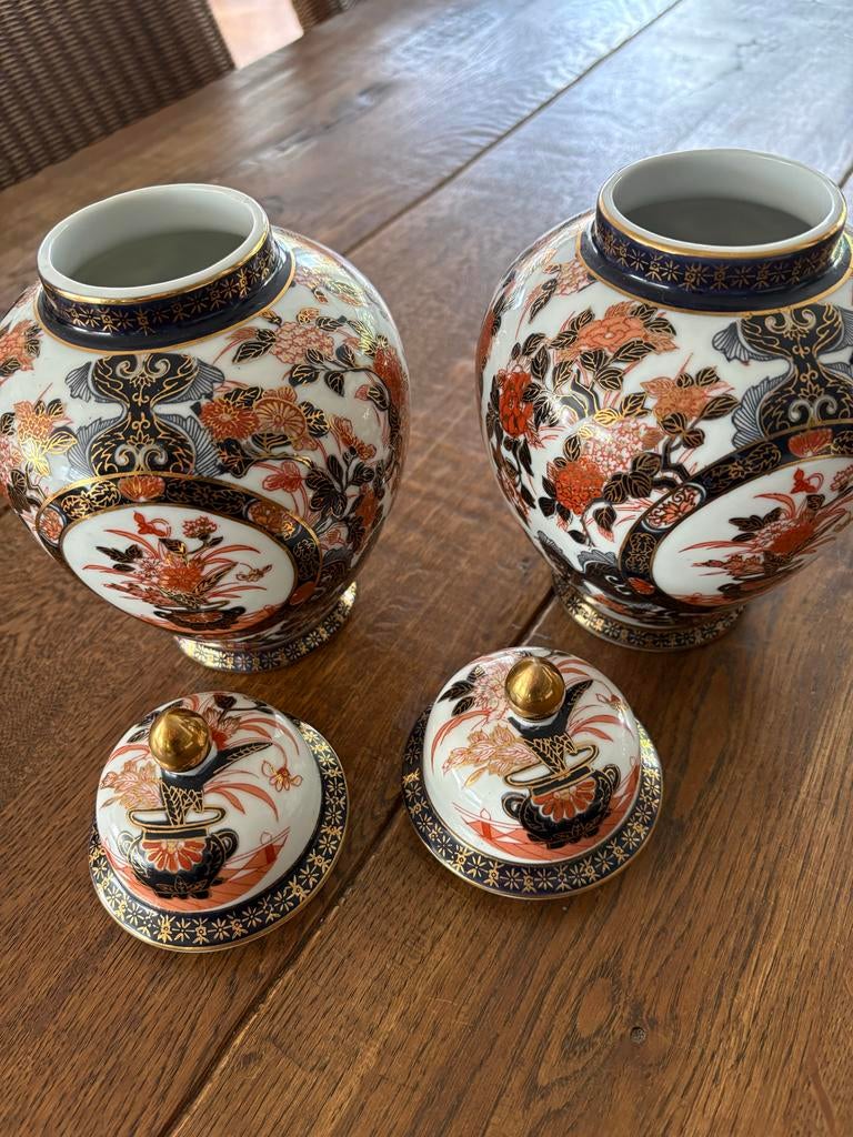 Saji Made in Japan Fine China Vintage Potten met Deksel, Ophalen of Verzenden