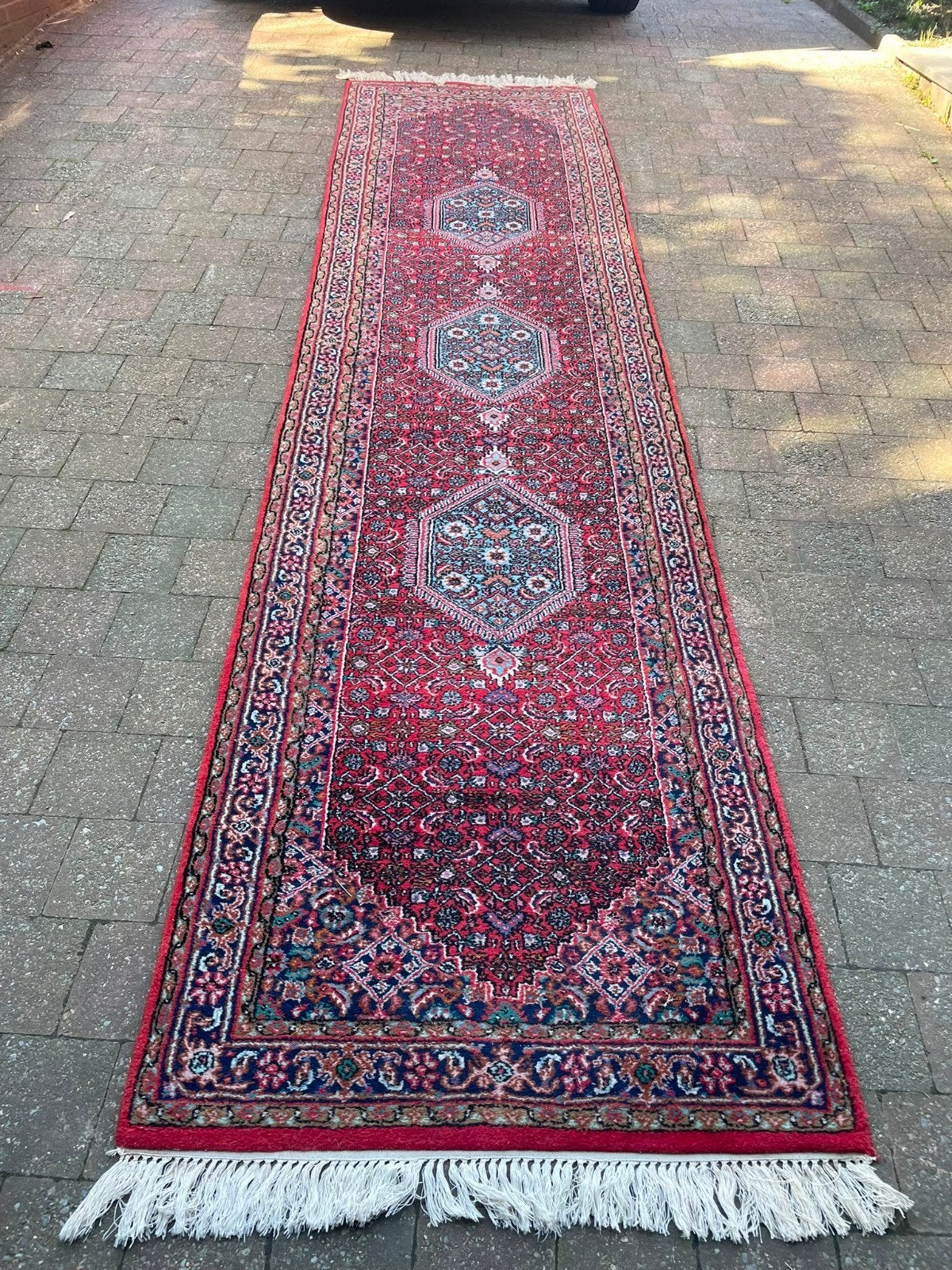 prachtig handgeknoopt Perzisch tapijt loper 357x85!, 100 tot 150 cm, Perzisch, 200 cm of meer, Ophalen of Verzenden