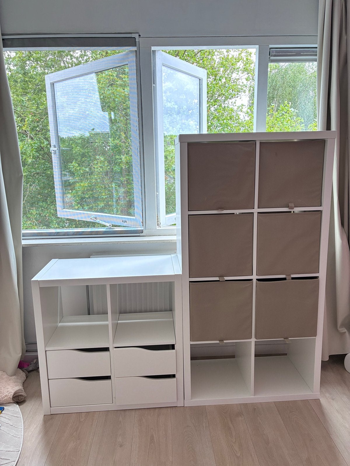 IKEA Kallax kast set met lades en opbergboxen, Ophalen, Gebruikt