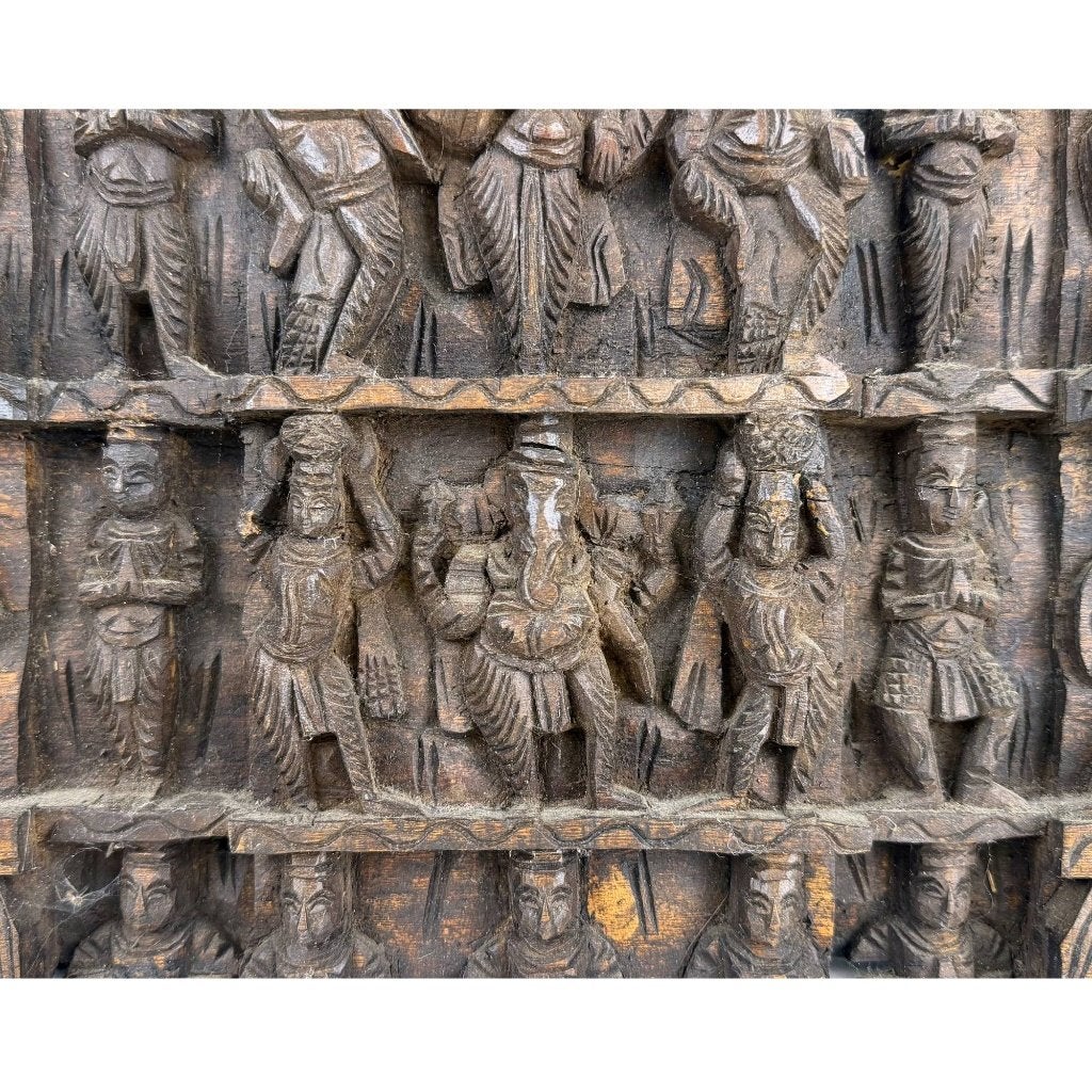 Tempelfries – Ganesha – Indiaas houtsnijwerk, Antiek en Kunst, India, Ophalen of Verzenden, Houtsnijwerk, Hout