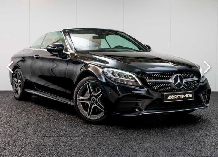 Mercedes-Benz C-Klasse C180 AMG 156pk 9G-TRONIC 2019 Zwart, Auto's, 1800 kg, Cabriolet, 4 stoelen, Zwart