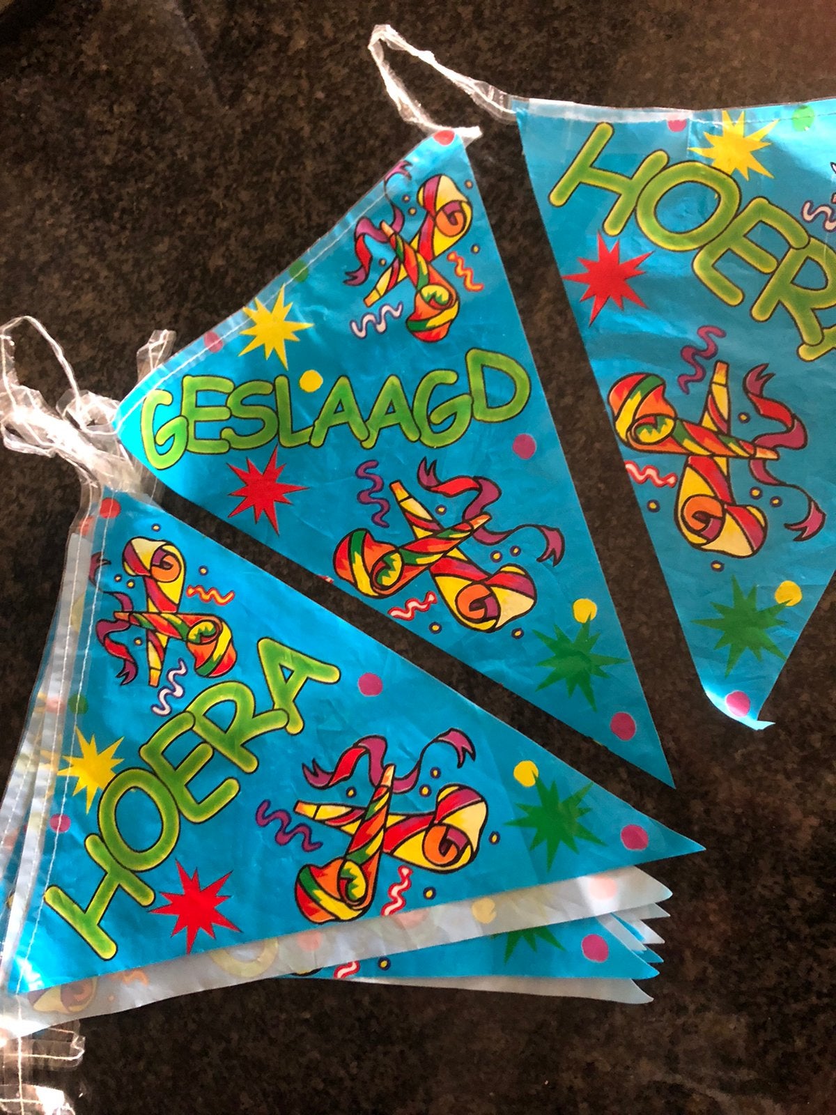 Hoera Geslaagd Slinger - Feestelijke Decoratie, Ophalen of Verzenden, Gebruikt, Versiering, Verjaardag