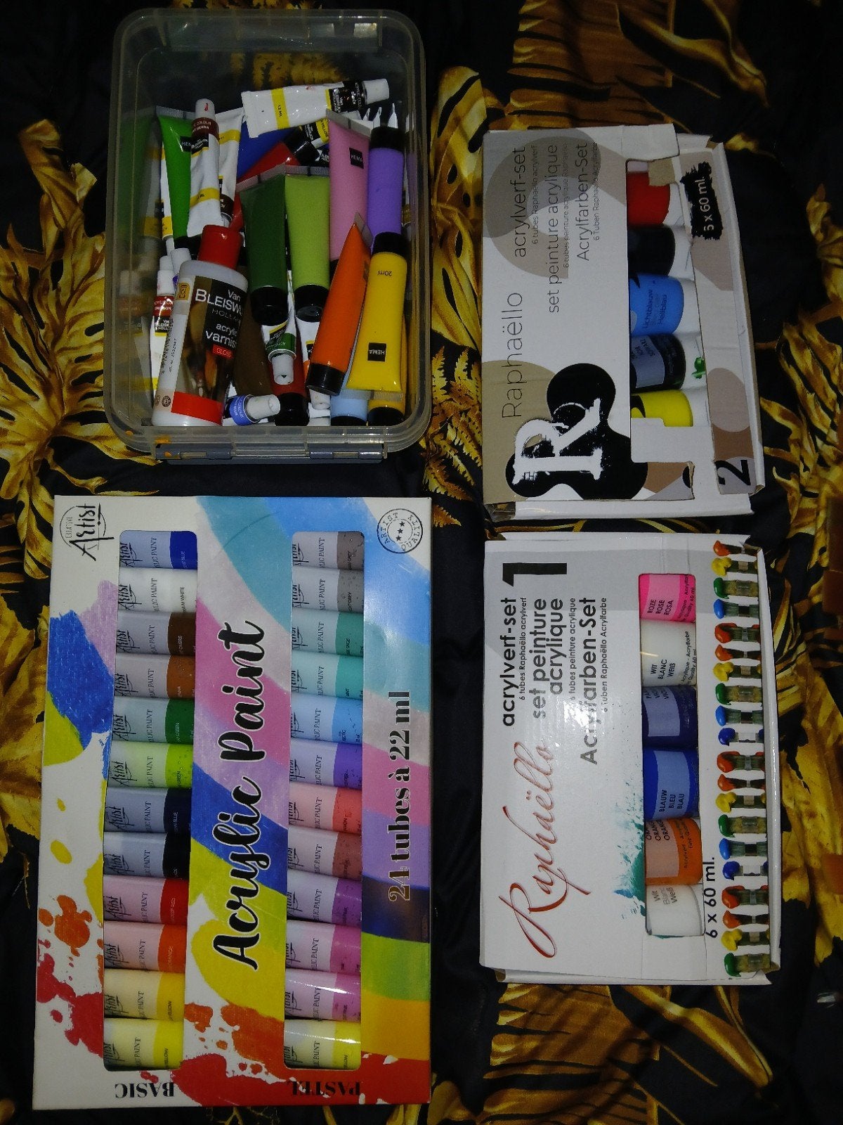Grote set ongebruikte acrylverf en penselen, Ophalen of Verzenden, Nieuw, Acrylverf
