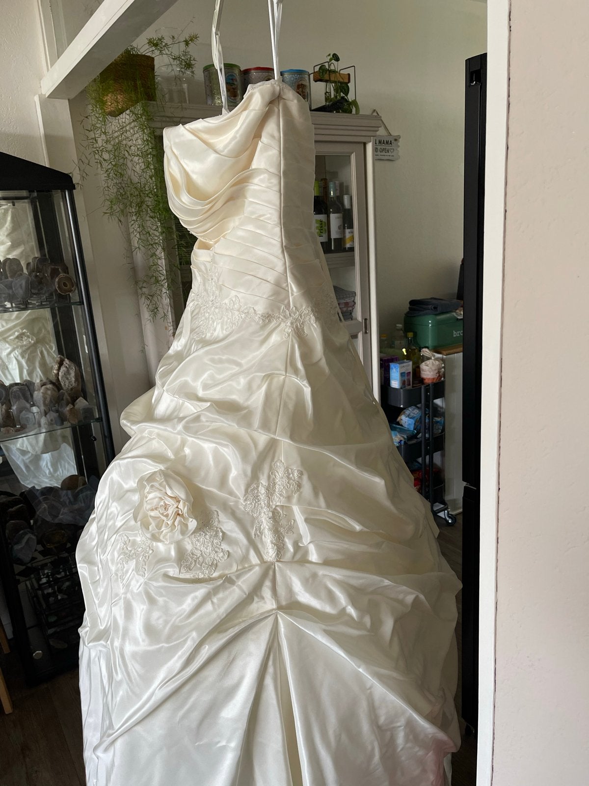 Trouwjurk met bolero en hoepelrok - Crème, maat XL, Ophalen of Verzenden, Gedragen, Overige kleuren, Trouwjurk