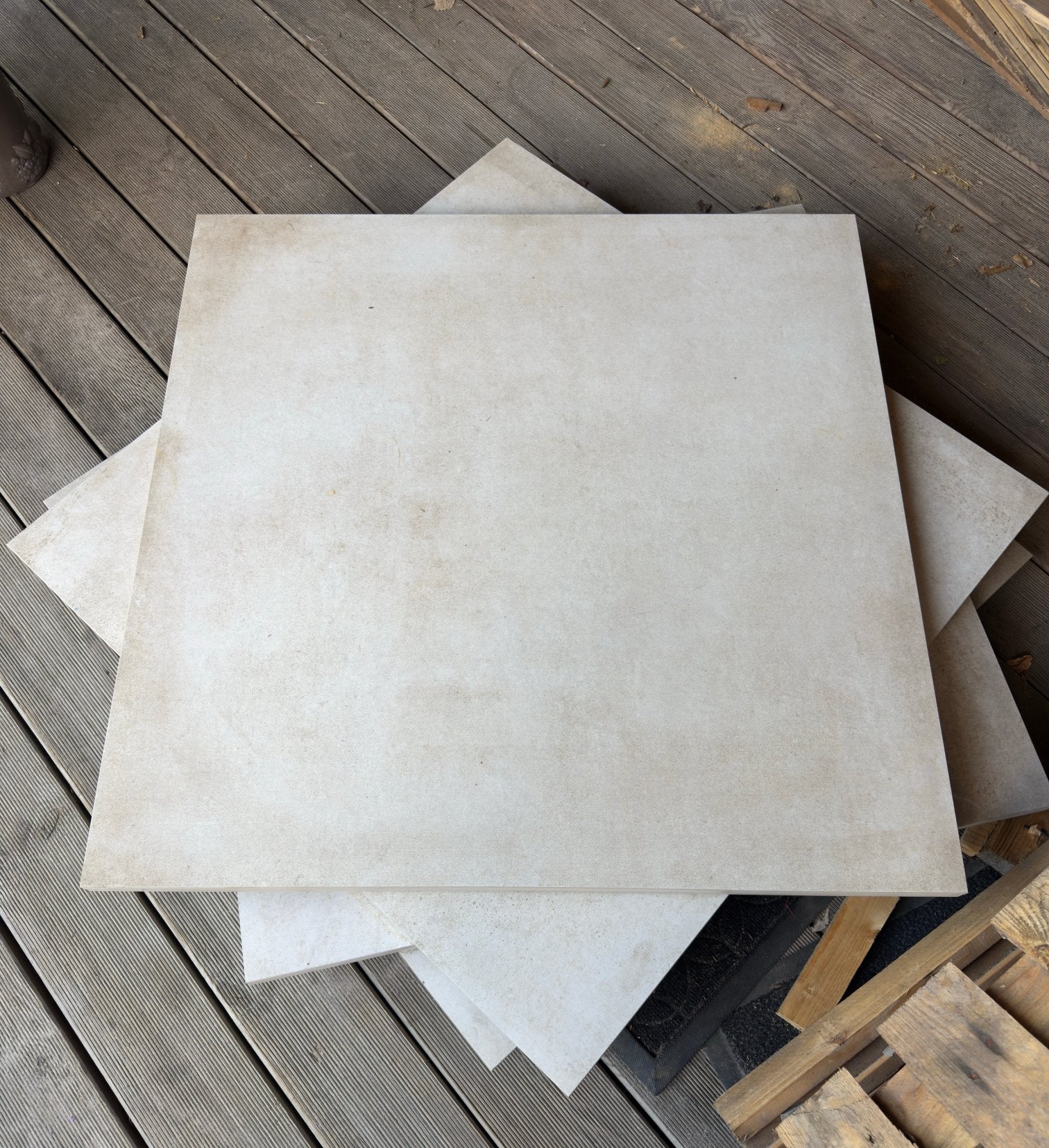 Moet weg Keramische tegels Triagres 3.0 Craft Sand 90x90x3cm, Ophalen, Keramiek, Nieuw, Minder dan 5 m²