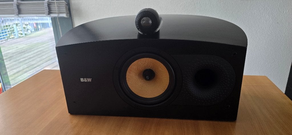 B&W Nautilus HTM2 centerspeaker – zwart – Kevlar, Ophalen, Gebruikt, 60 tot 120 watt, Bowers & Wilkins (B&W)